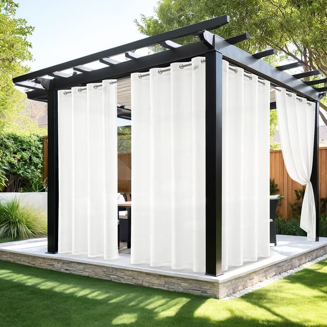 🌿🏡 MIULEE Outdoor Vorhang 2er Set - Wetterfest & Wasserdicht - Weiß H215 x B140 cm