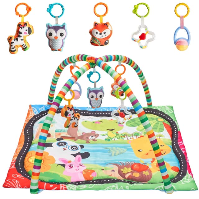 👶 Spielbogen Baby - Spieldecke Baby mit Bogen - Spielmatte für Neugeborene 🌈