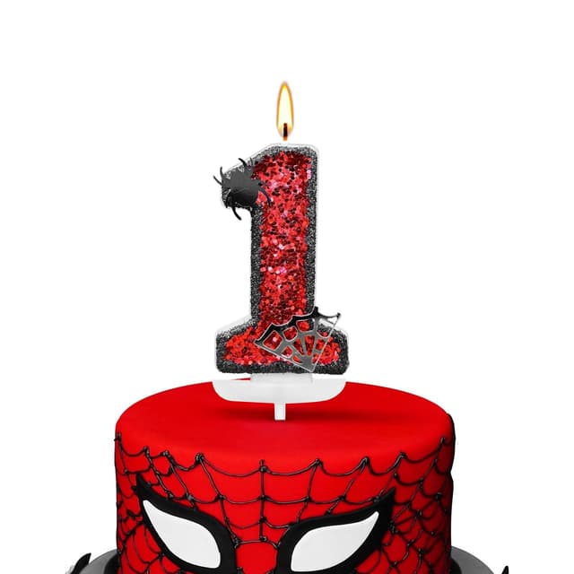 🕷️🎉 ALLAVA Geburtstagskerze Spider - Geburtstagskerzen Zahlen für Kindergeburtstage und mehr!