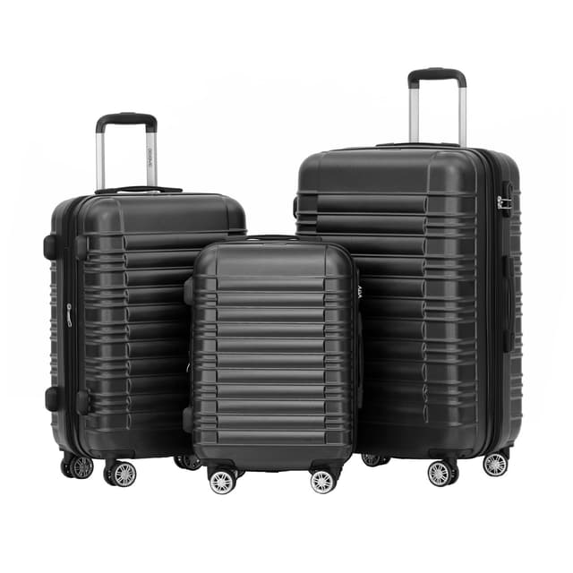 🌟 BEIBYE Hartschalen Koffer Trolley Rollkoffer Reisekoffer Zwillingsrollen Kofferset (Schwaz, Set) Schwaz Set Angebot! 🎒✈️