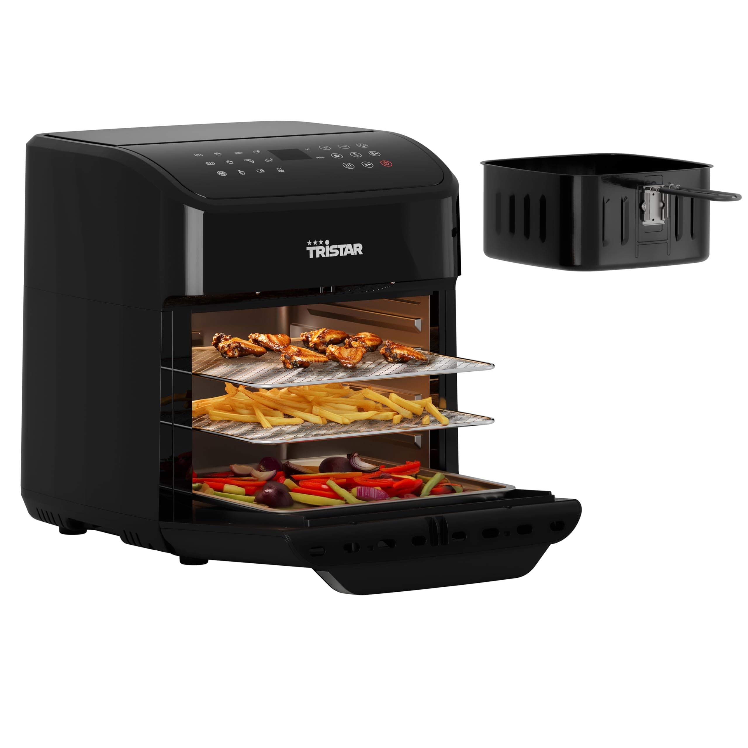 🔥 Tristar Mini Backofen & Heißluftfritteuse 2-in-1-Airfryer Schwarz 12L 12 Programme 1800W FR-9065