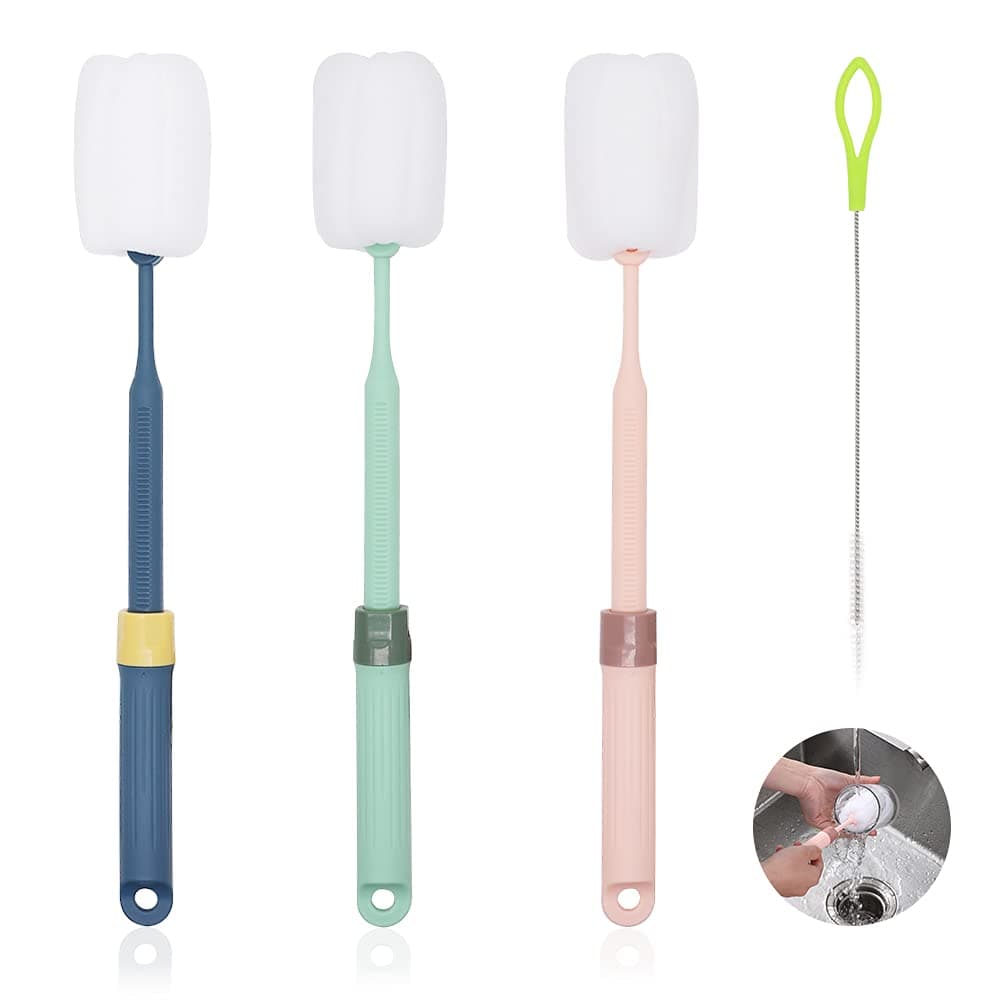 🌟 Super Deal! JUMRHFAN 3er-Pack Flaschenreinigungsbürsten + Strohhalmbürste 🌈