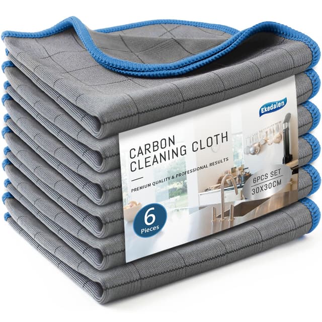 Ekedalen 6X Fensterputztücher Carbon Tücher - Reinigungstücher für Kristallklare & Streifenfreie Scheiben 🪟🧼