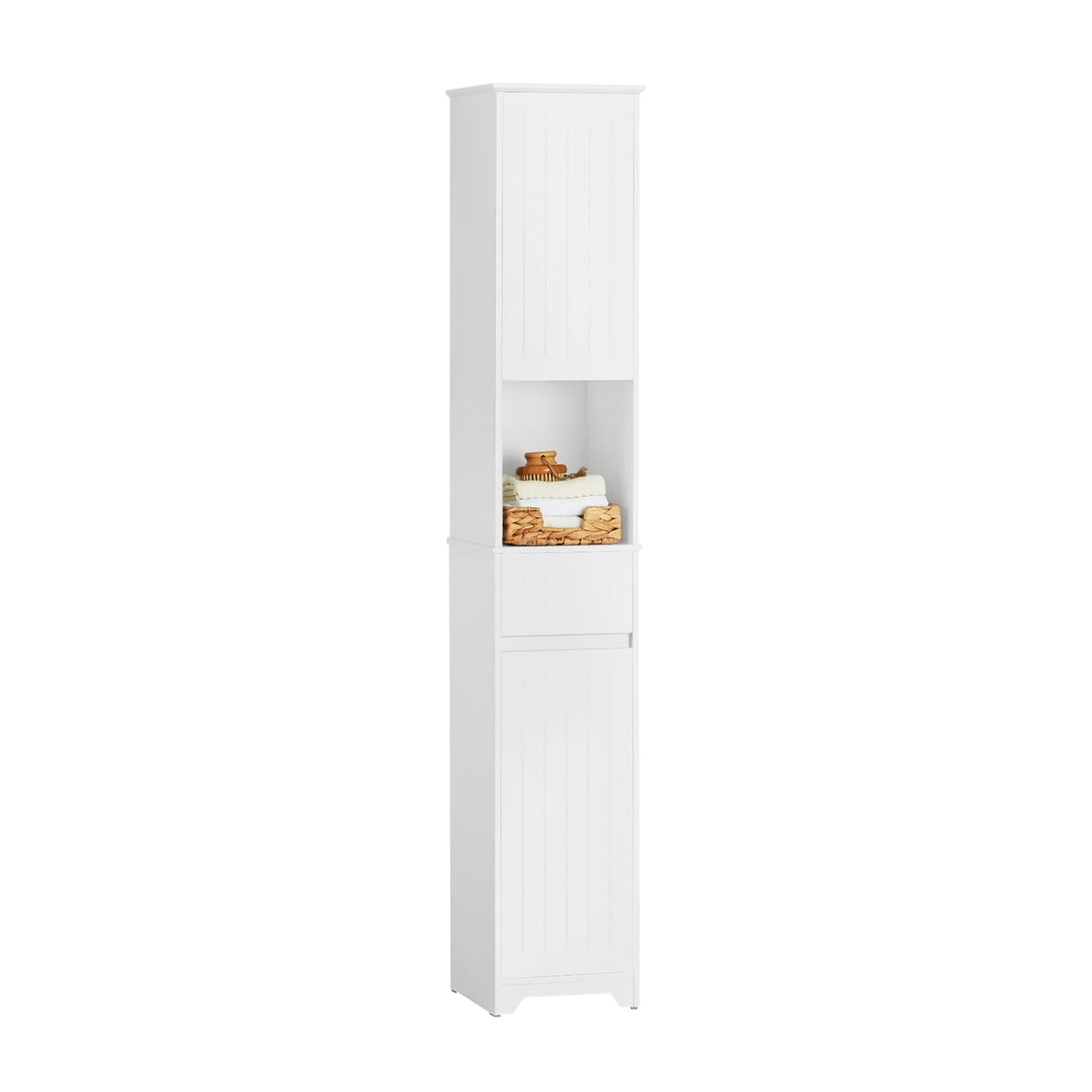 🛁 SoBuy Hochschrank Badezimmer – BZR109-W | Weiß | 30x170x30cm