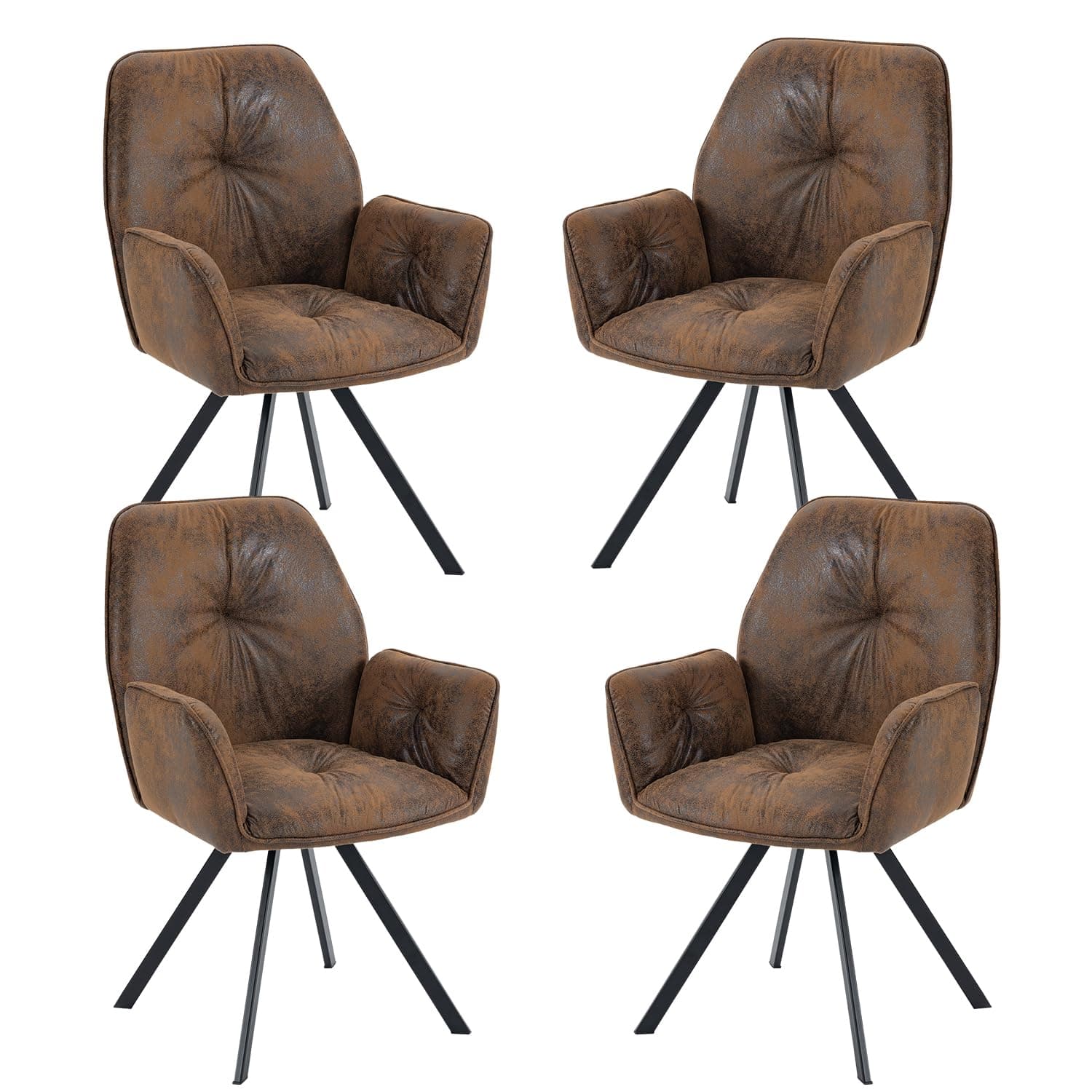 MEUBLE COSY Esszimmerstühle Drehbar 4er Set Küchenstuhl Polsterstuhl 🪑🪑🪑