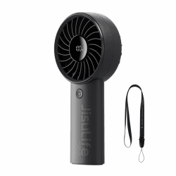 🌀JISULIFE Handventilator 5000mAh Schwarz - Verbesserter tragbarer Ventilator mit starkem Wind