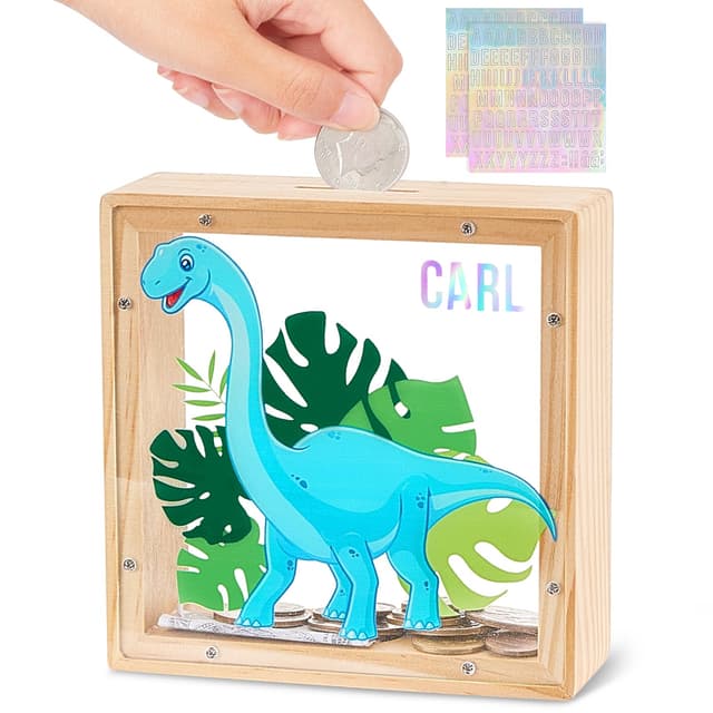 Beinou Spardose Kinder Sparschwein Mädchen Einhorn Sparbüchse Acryl- Sparkasse 🦄 Piggy Bank Kinderspardose Taufgeschenke Jungen mit Personalisierten Buchstaben Light Blue
