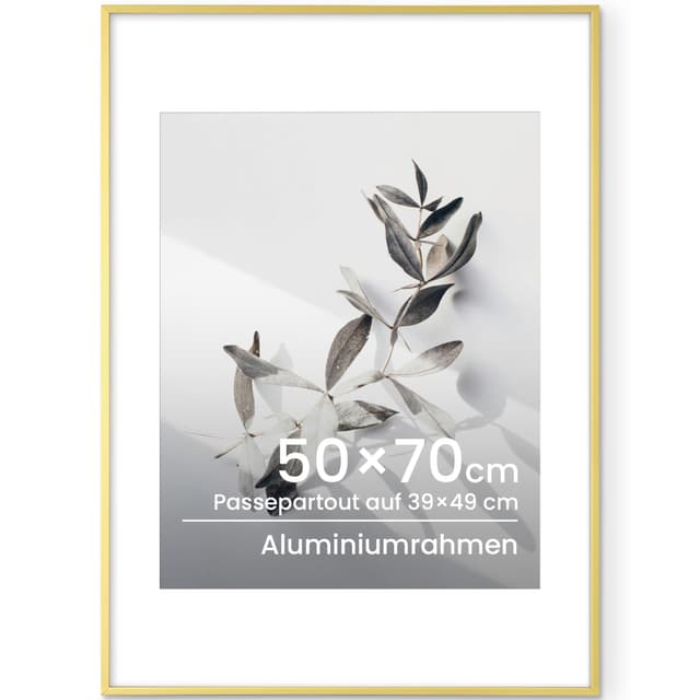 Feihorrm Bilderrahmen, Aluminium 50x70 cm Fotorahmen - Gold