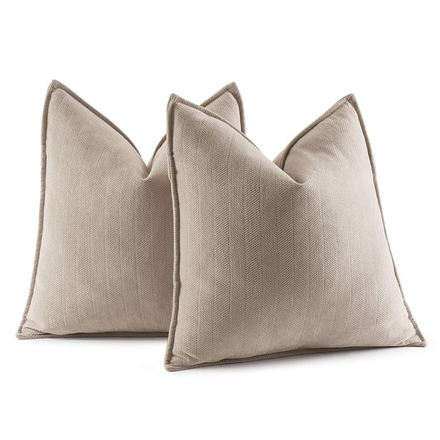 MIULEE 2er Kissenbezug 40x40 Beige Chenille Kissenbezüge 🛋️