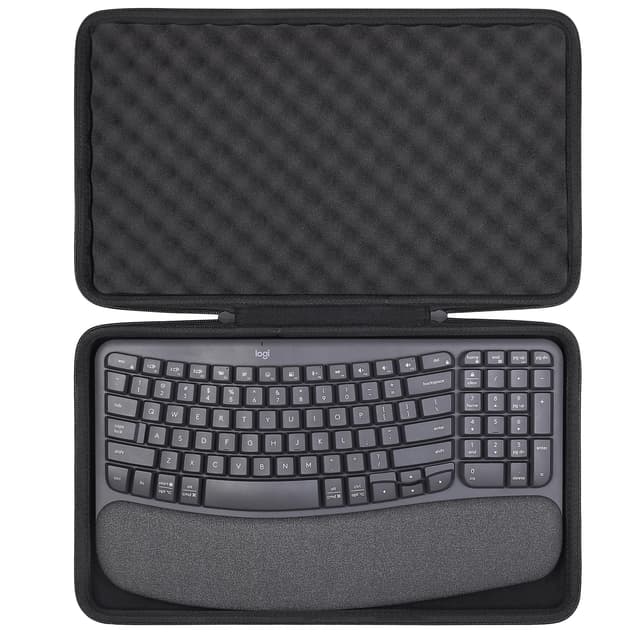 co2CREA Case Harte Reiseschutzhülle Etui Tasche für Logitech Wave Keys MK670 Combo Grau 🎒💻