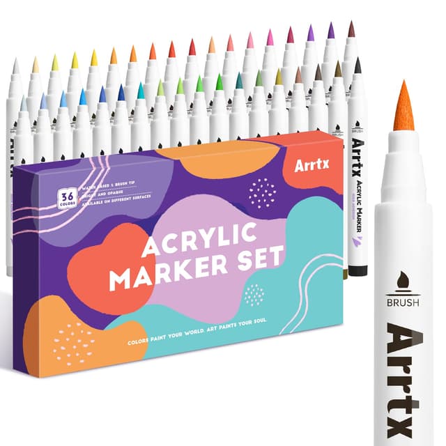 Arrtx Acrylstifte für Steine Wasserfest-36 Farben Stifte Steine Bemalen 😍🎨
