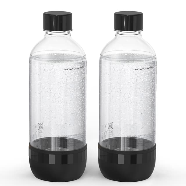 🌟 Mycket Soda Maker Flaschen, 2 x 1L Carbonating Bottles, BPA-frei Kohlensäureflaschen Schwarz 🌟