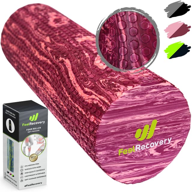 Angebote: Faszienrolle Weich Anfänger (45x15 cm) - EVA Foam Roller Mittelhart für Wirbelsäule, Rücken, Beine, Nacken - Massageroller Faszien für Yoga & Pilates Rosa