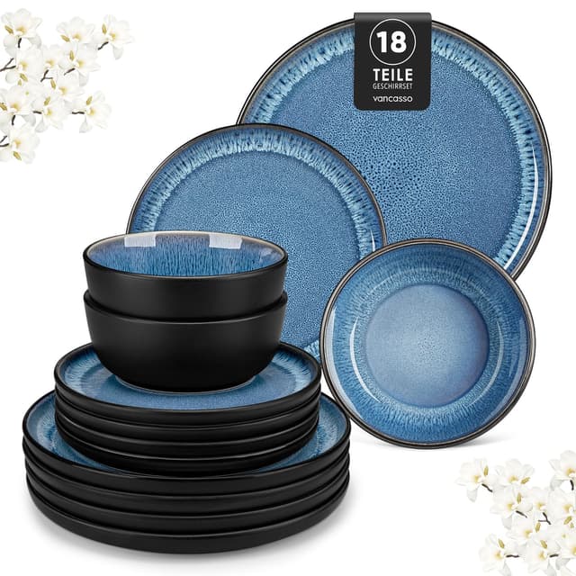 Vancasso PLAYA Steingut Geschirr Set 18-teilig für 6 Personen 🍽️