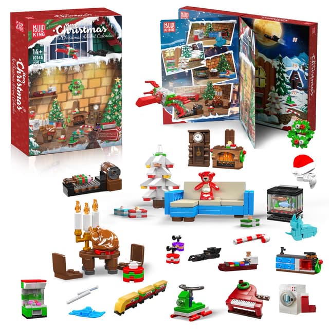 Mould King Adventskalender 2025 Weihnachtsbaum Bausteine Set - 725 Teile 🎄🎁🎅