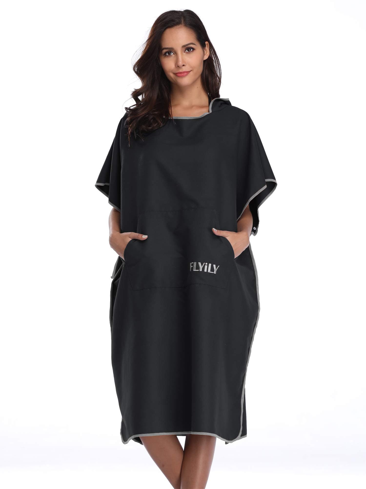 FLYILY Wickelhandtuch Poncho mit Kapuze 🏄‍♂️