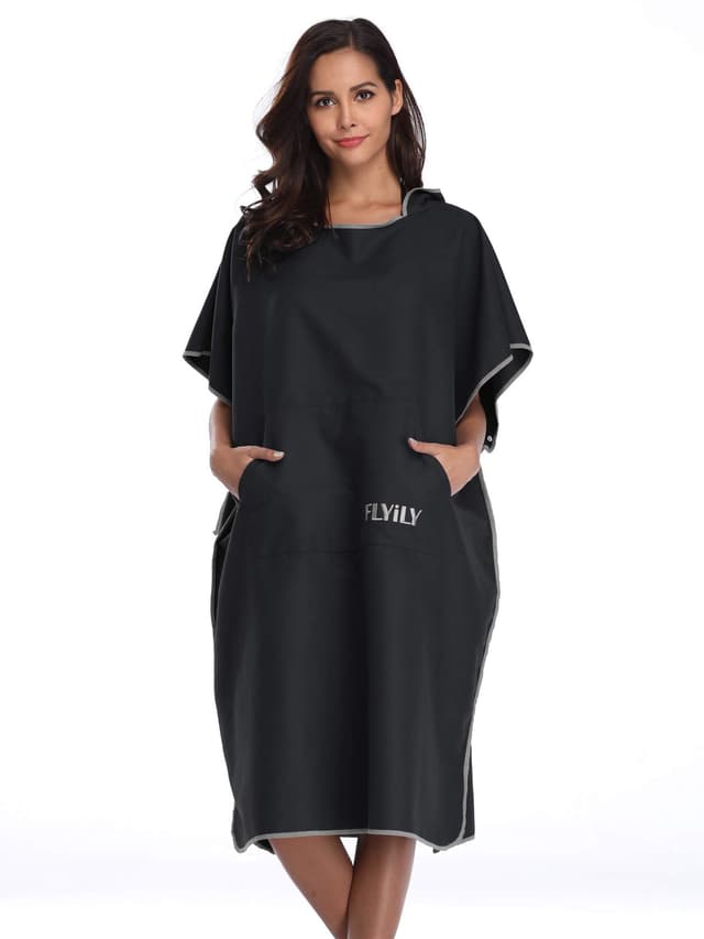 FLYILY Wickelhandtuch Poncho mit Kapuze 🏄‍♂️