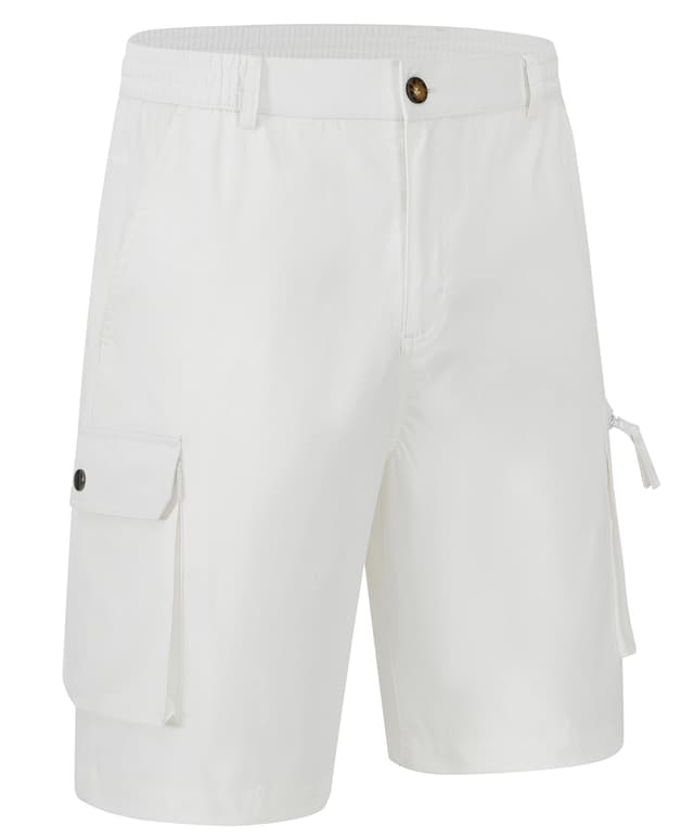 👖 Huayuzh Kurze Hosen Herren Chino Shorts Sommer Stretch Cargo Baumwolle XL Weiß 🌞