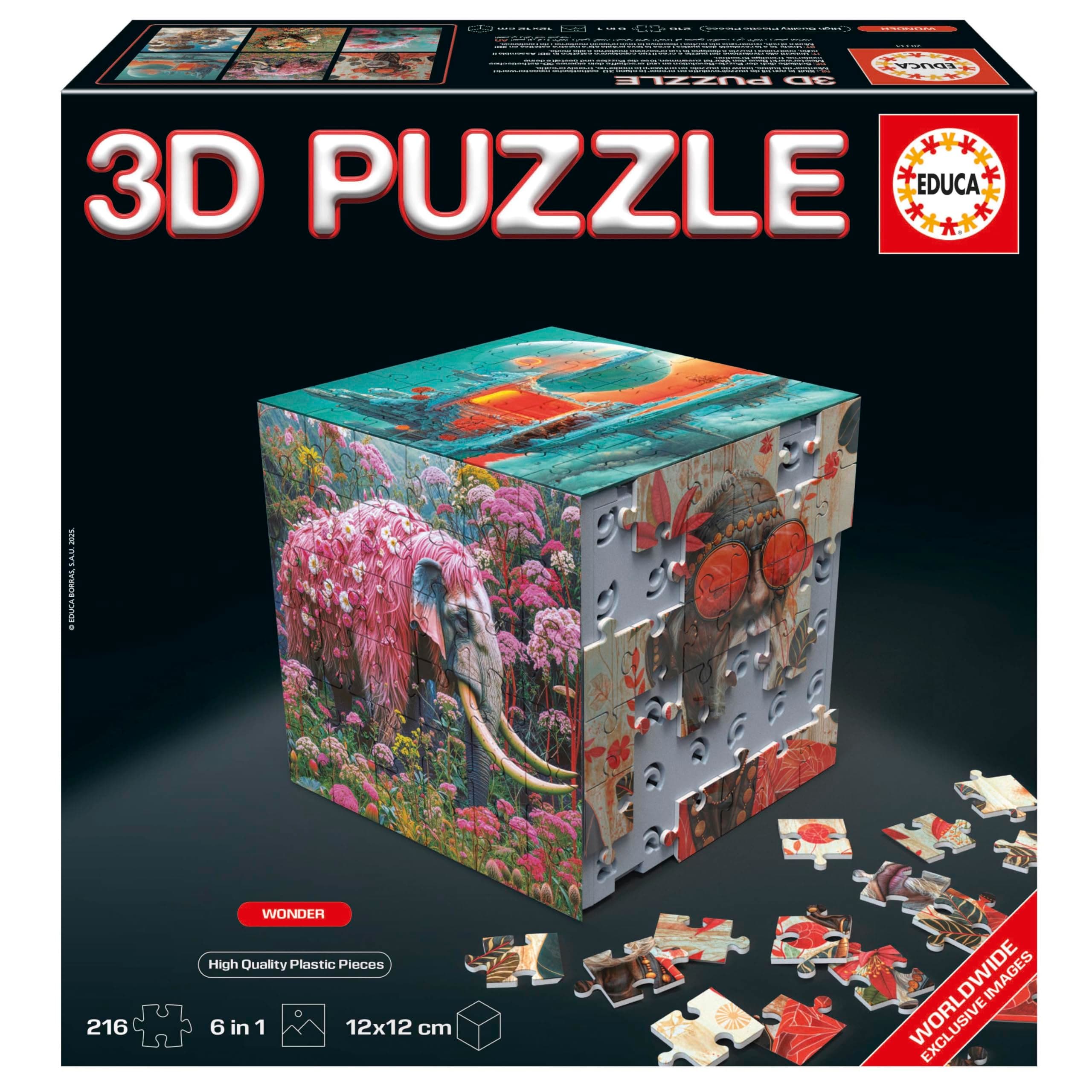 Educa - 3D-Puzzle-Wunder 🧩 Die Puzzle-Herausforderung in Würfelform mit 216 Teilen