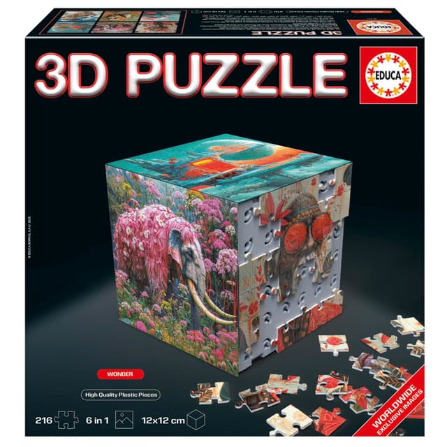 Educa - 3D-Puzzle-Wunder 🧩 Die Puzzle-Herausforderung in Würfelform mit 216 Teilen