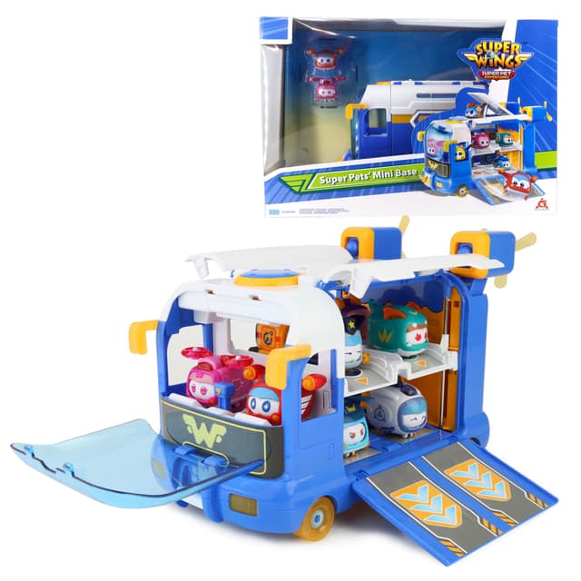 🚀 Super Wings 2-in-1 Super Pets Mini Base mit Super Pet Jett & Dizzy 🐶🐦