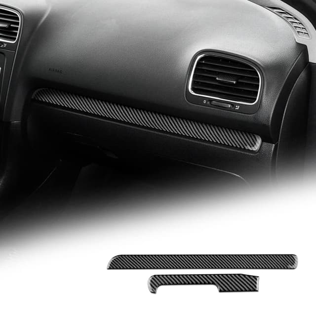 🚗✨ KUNGKIC Kohlefaser Armaturenbrett Zierleiste Auto Mittelkonsolenstreifen für VW Golf 6 GTI MK6 2008-2013