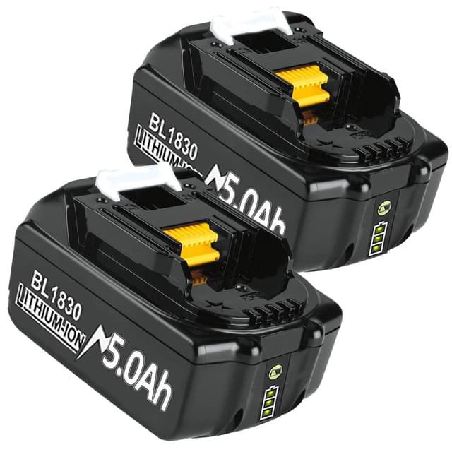 2 Stück 5000mAh Li-Ion Ersatzakku für Makita BL1850B BL1850 BL1830B BL1830 BL1860B BL1860 BL1840 BL1835 BL1845 BL1820 LXT-400 Werkzeugakkus mit LED Indikator 2X 5000mAh Akku