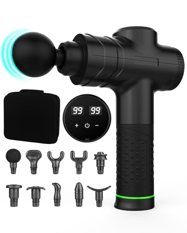 🎉 Super Angebot! Massagepistole Massage Gun mit 99 Geschwindigkeiten & 10 Massageköpfen 🎉