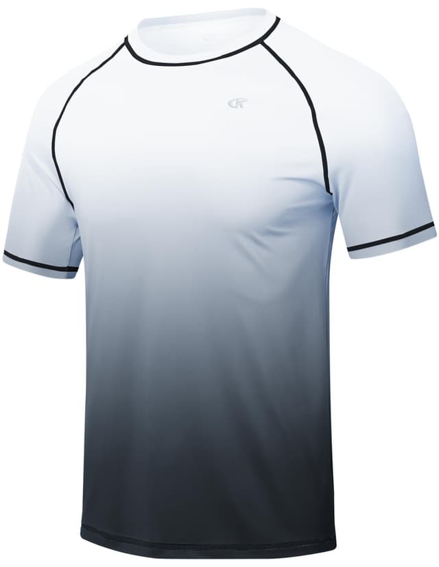 🌊🎣 Huayuzh Herren UV Shirt Rashguard T-Shirt Schnelltrocknend Surfen Angeln Wandern Top 5XL 3-verlaufsfarbe Grau 🌞