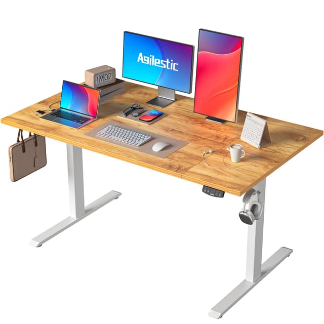 🌟 Agilestic Höhenverstellbarer Schreibtisch 140 x 80 cm 🌟
