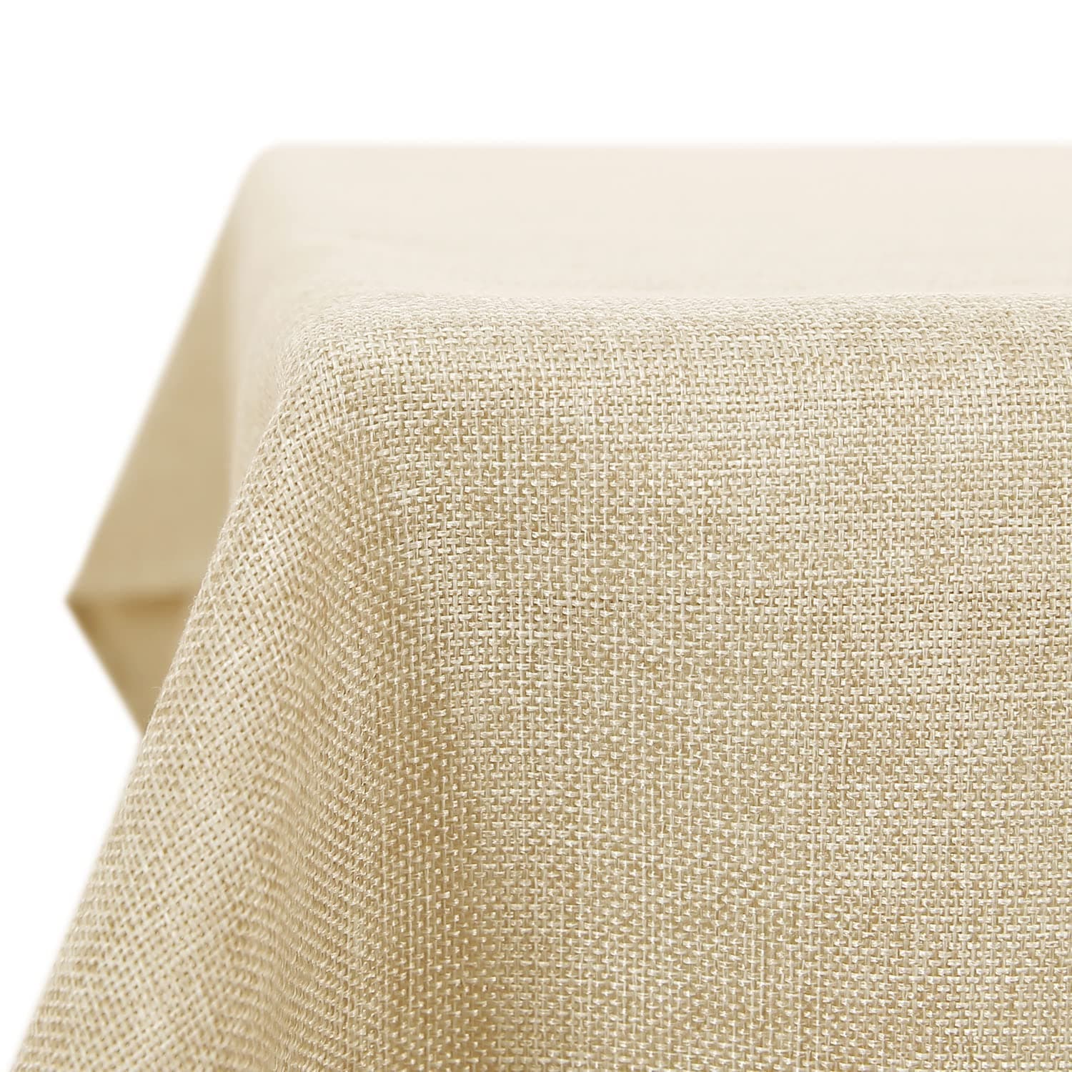 Deconovo Leinenoptik Tischdecke Wasserabweisend Lotuseffekt Creme 200x137 cm 🌼
