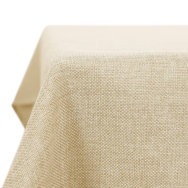 Deconovo Leinenoptik Tischdecke Wasserabweisend Lotuseffekt Creme 200x137 cm 🌼