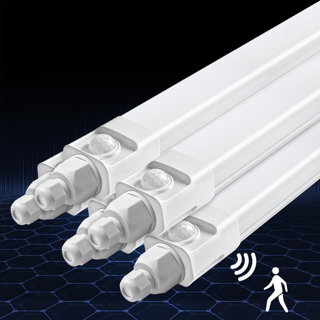 🔦 DXLIGHTING 5 Stück LED Feuchtraumleuchte 120cm mit Bewegungsmelder