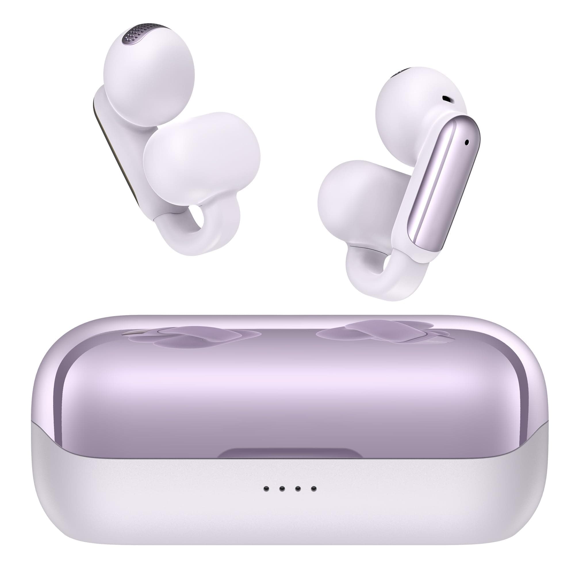 BUGANI Open Ear Kopfhörer, Clip On Kopfhörer 5.4 Bluetooth Kopfhörer Open Ear Earbuds Berührungssteuerung 32H Wiedergabe ENC Clear Talk IPX6 Wasserschutz für Sport Fitness, Lila 🎧🏋️