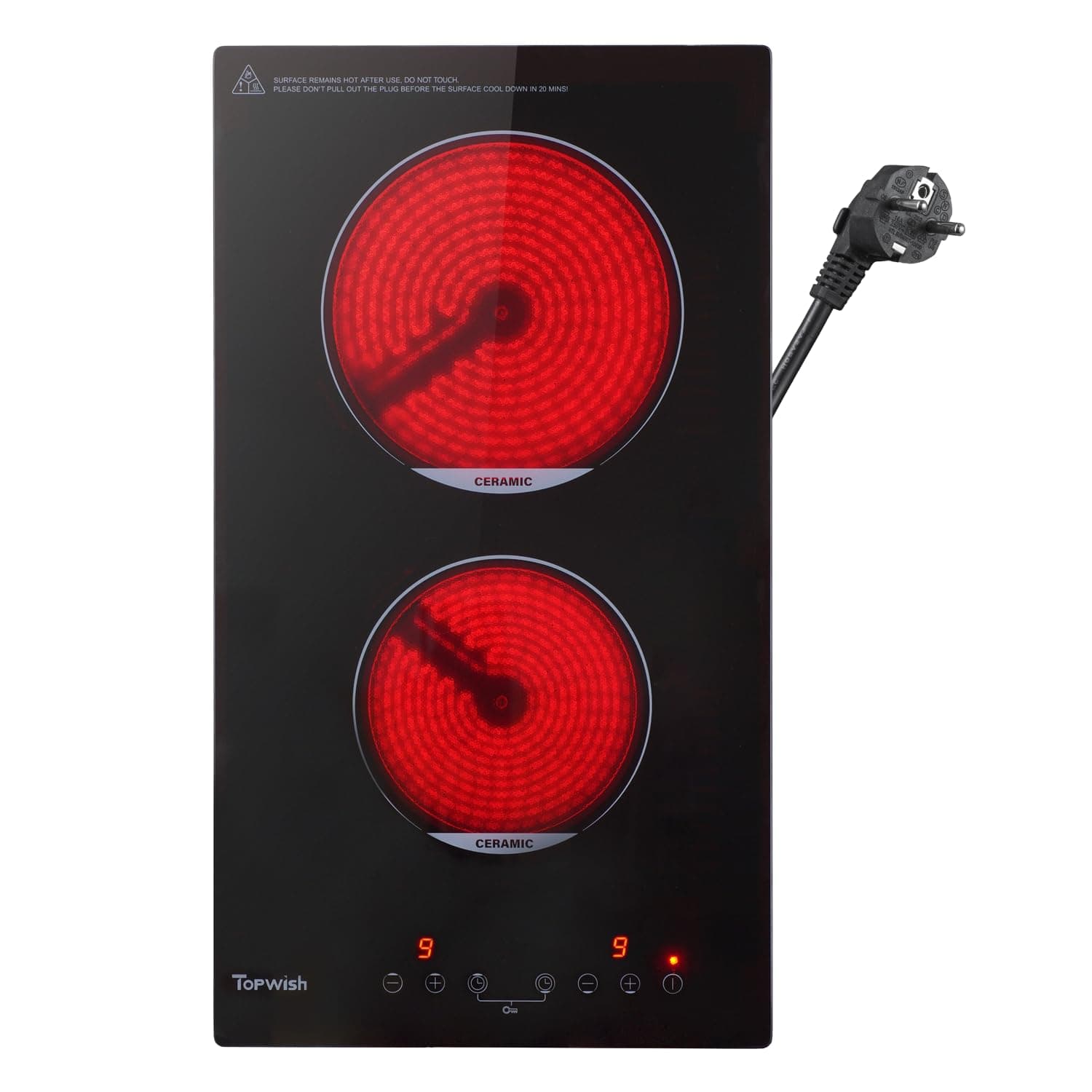 Topwish Glaskeramikkochfeld, 2 Zonen Keramikkochfeld - Sonderangebot!