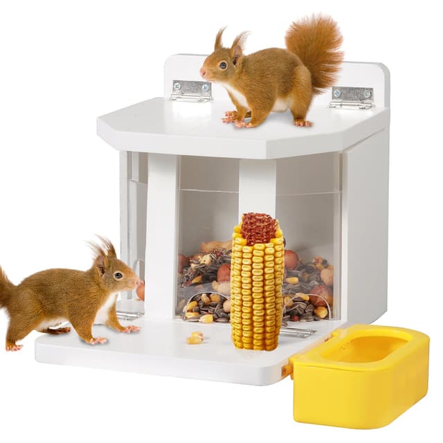 🐿️ Hochwertiges Eichhörnchen-Futterhaus mit Wasserschale - Großes Fassungsvermögen und stabile Konstruktion