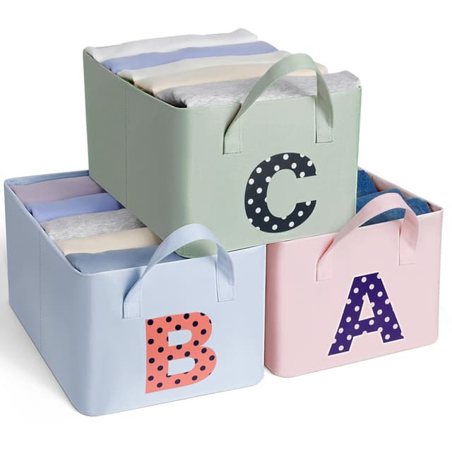 🎉 Cozary Aufbewahrungsbox Stoff Groß 40x30x19cm 3er Set 📦