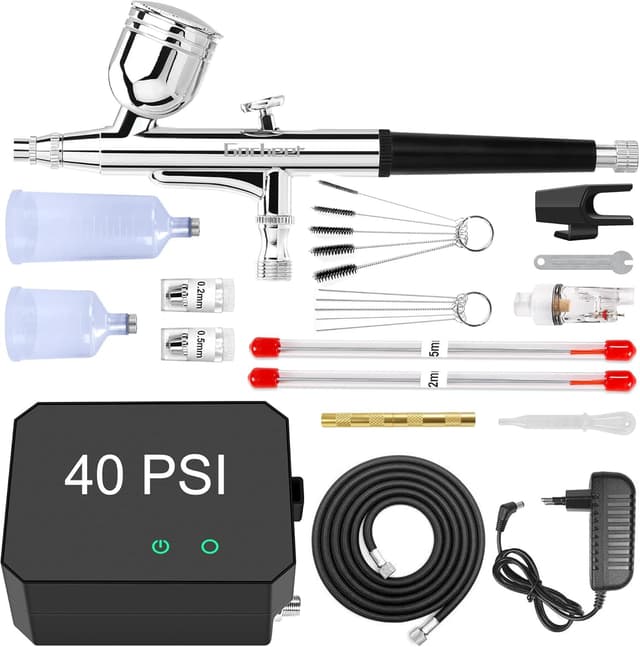 🎨🖌️ Powate 40 PSI Airbrush Set - Dual Action Multi Funktion Airbrush Set