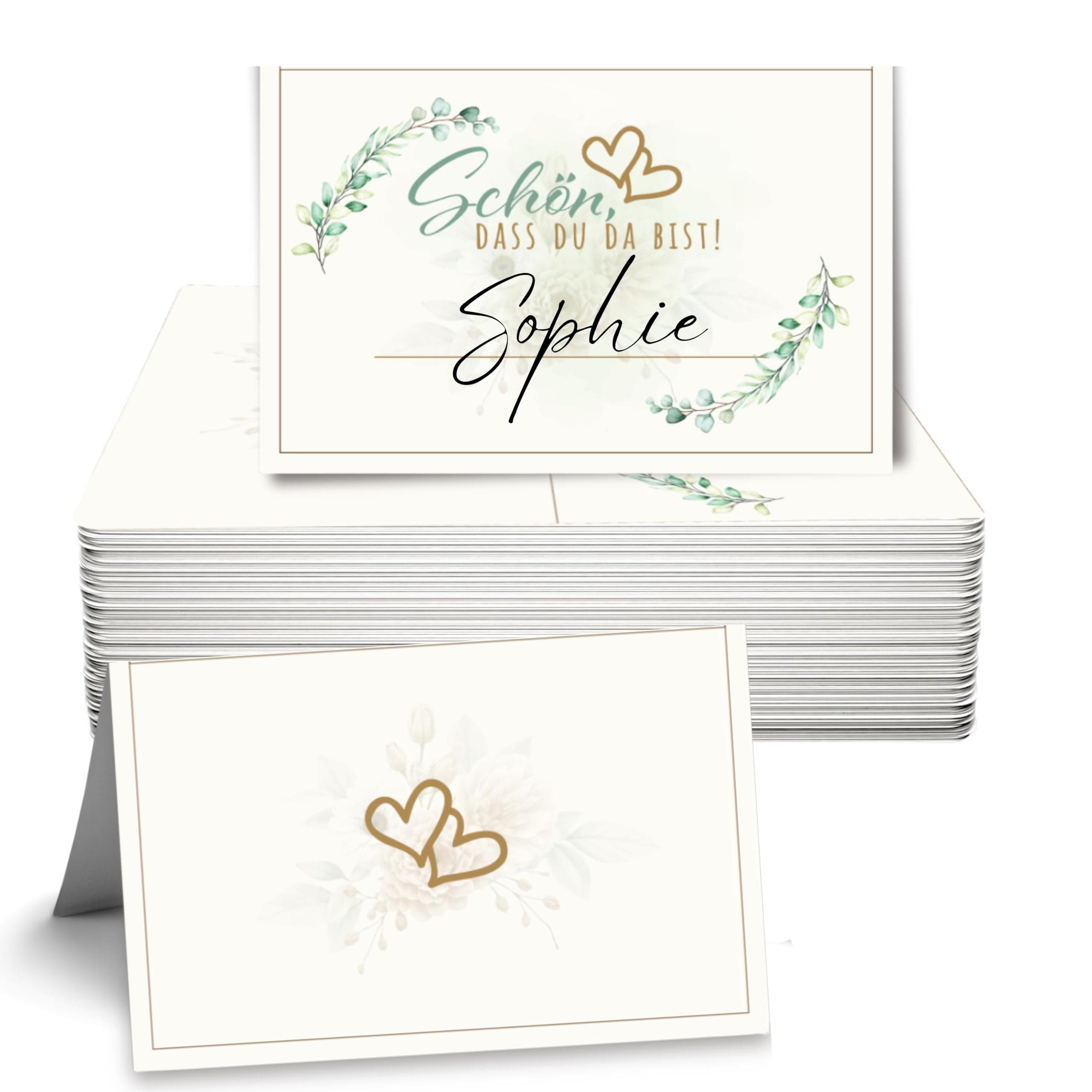 50 Stück Tischkarten Namenskarten 💕 Hochzeit Geburtstag Konfirmation Kommunion Taufe