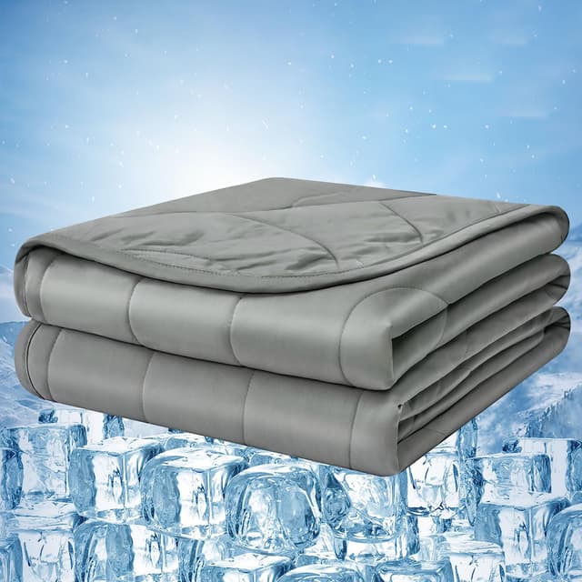 Laneetal Kühldecke leichte Sommerdecke mit Arc-Chill Q-Max > 0,45 Kühlfasern selbstkühlende Decke für Menschen Sommerbettdecke Wohndecke Sofadecke Reisedecke Grau 200x220 cm - Angebot!