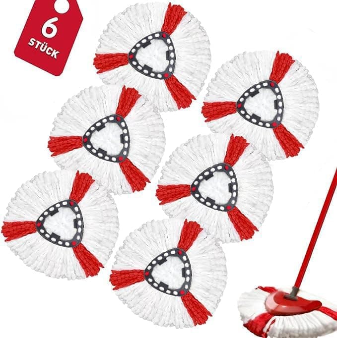 🌟 6 Stück Wischmopp Ersatzköpfe - Kompatibel mit Vileda Turbo 2-in-1 Mop