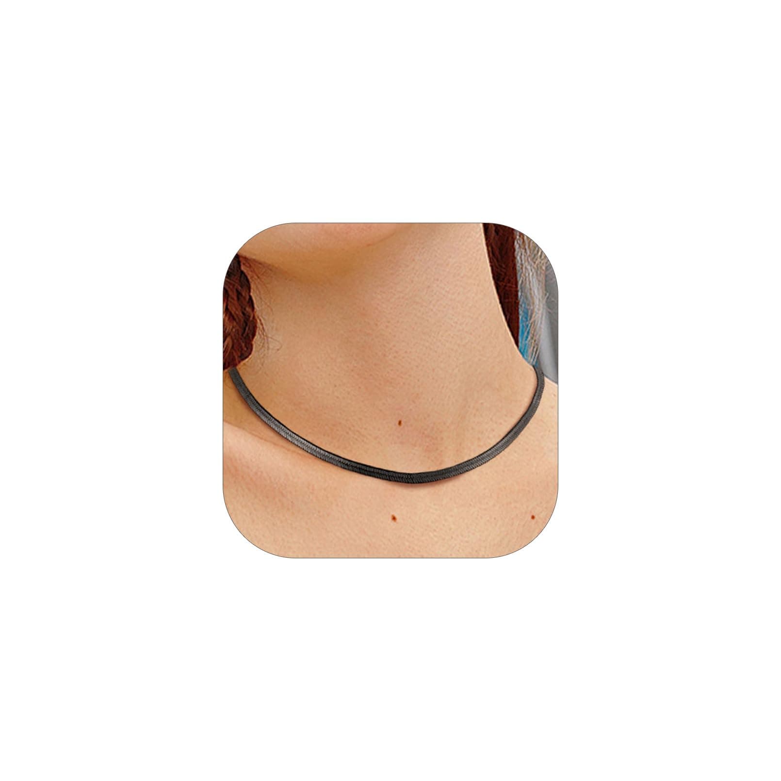 FindChic Damen Choker Halskette 32cm 38cm 46cm Silber Rosegold Schwarz Vergoldet Schmuckbox für Mutter Freundin 3mm - Schwarz 41 Zentimeter