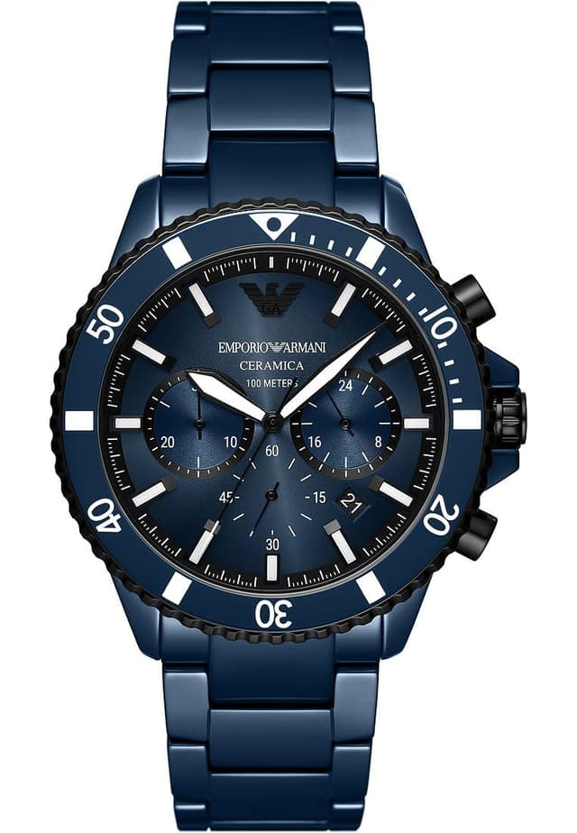 🔥 Super Angebot! Emporio Armani Herren-Chronograph Keramik-Uhr 🕒💙