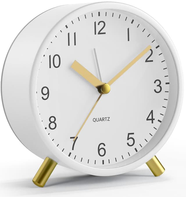 YouJabz Analoger Wecker mit Nachtlicht - Modischer Runder Metall Wecker für Büro und Schlafzimmer ⏰🌙