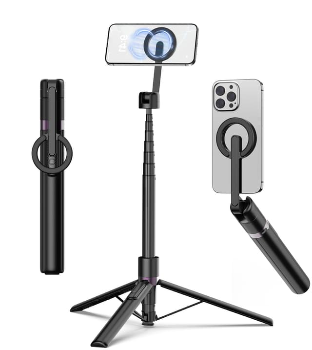 📸📱 TONEOF 173cm Magnetisches Selfie Stick Stativ Schwarz - Angebot