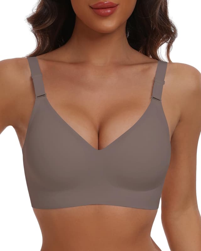 🌟 HORISUN Bequemer Nahtloser BH für Damen 3XL Kaffee 🌟