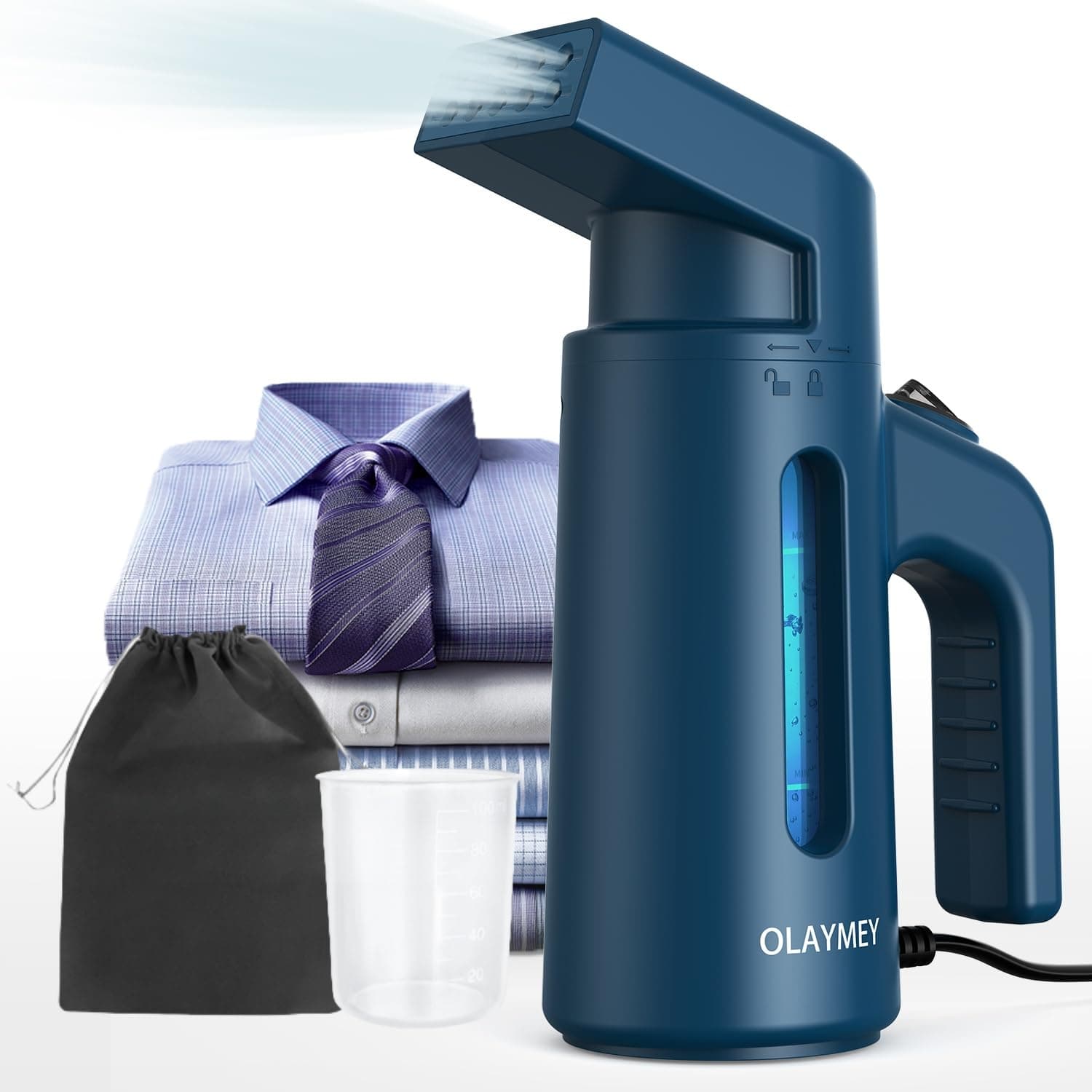 OLAYMEY Steamer Dampfglätter 700W 🌟 Schneller Faltenentferner für unterwegs 🧳