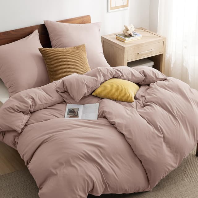 🌹💤 BETTSURE Bettwäsche 135x200 4teilig Adobe Rose - 2 Bettbezüge 135x200 cm + 2 Kissenbezüge 80X80 cm