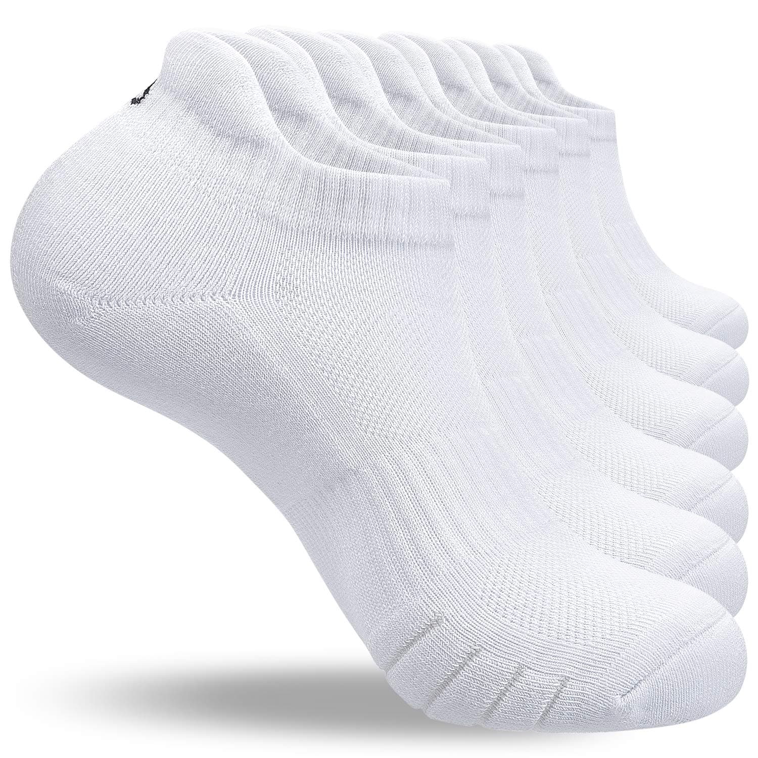 🧦 Anqier 6 Paar Sneaker Socken Herren 43-46 39-42 35-38 47-50 Baumwolle Kurz Sportsocken Damen Gepolsterte Laufsocken Schwarz Weiß Grau Atmungsaktiv 47-50 6x Weiß(03) - Top Deal!