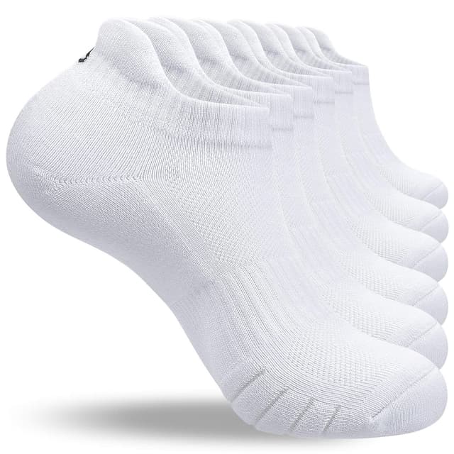 🧦 Anqier 6 Paar Sneaker Socken Herren 43-46 39-42 35-38 47-50 Baumwolle Kurz Sportsocken Damen Gepolsterte Laufsocken Schwarz Weiß Grau Atmungsaktiv 47-50 6x Weiß(03) - Top Deal!